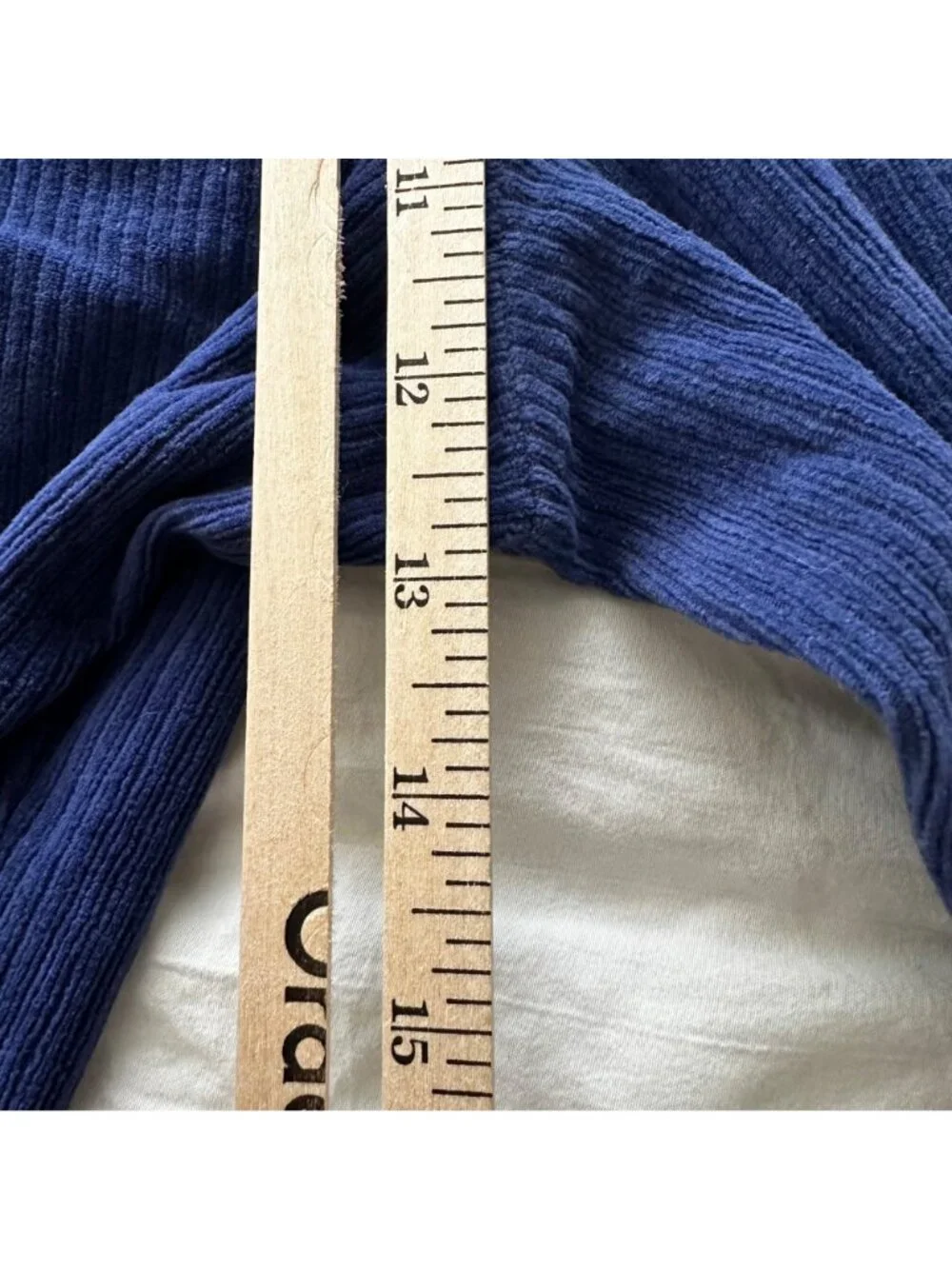 Vintage 90's April Cornell Blue Corduroy Straight Leg Pants Sz L High Waist - Picture 9 of 11